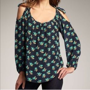 Rebecca Taylor open shoulder tie blouse